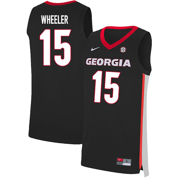 2020 Men #15 Sahvir Wheeler Georgia Bulldogs College Basketball Jerseys Sale-Black - Click Image to Close